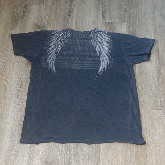 Affliction vintage distressed Men's Dark Gray Winged Graphic Tee size 3xl - Picture 5 of 7